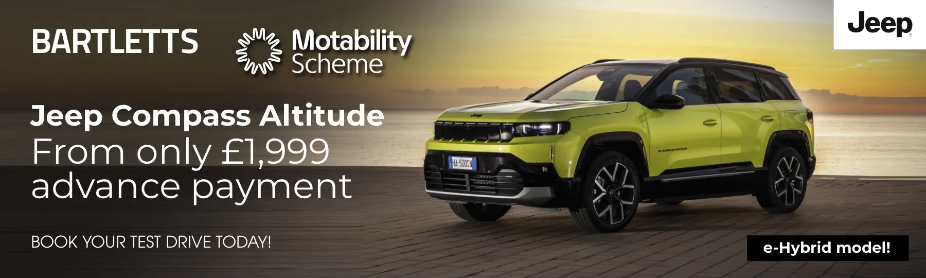 jeep Compass E Hybrid New Motability Offer